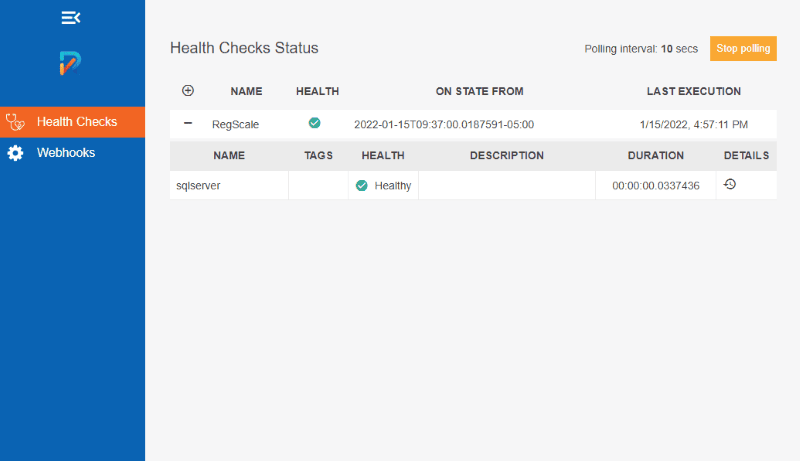Health Checks GUI